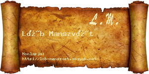 Löb Manszvét névjegykártya
